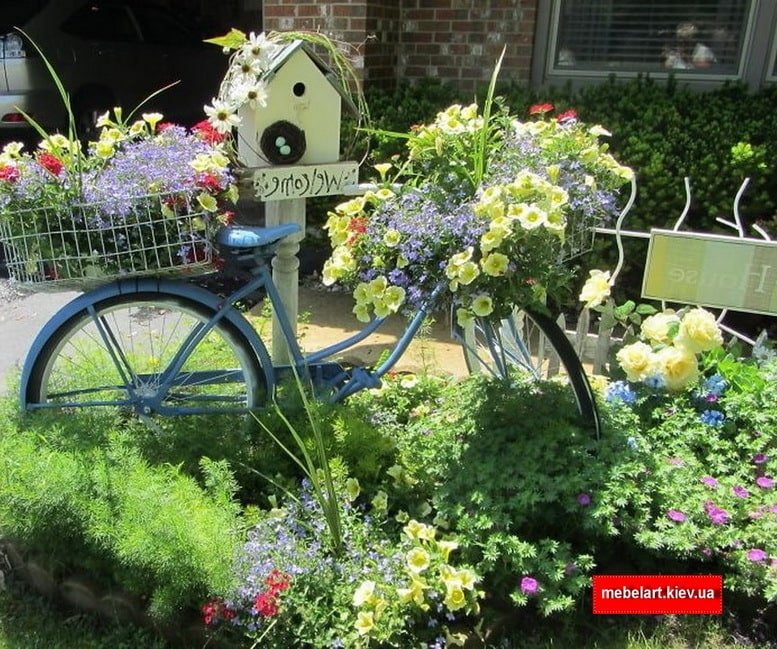 велосипед для декора сада