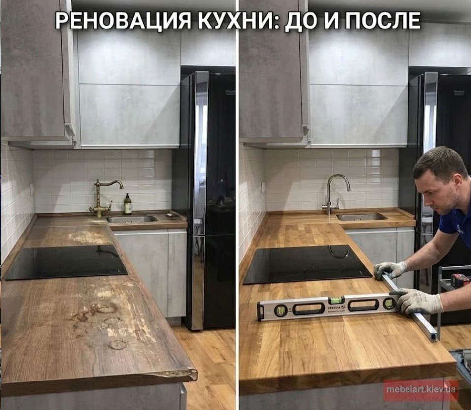 Услуга реставрации, демонтажа и профессиональной замены кухонной столешницы в Киеве