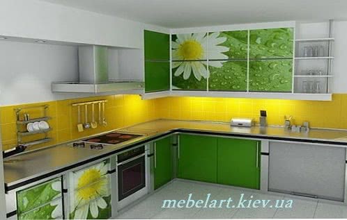 Фотопечать на кухонной мебели Москвва