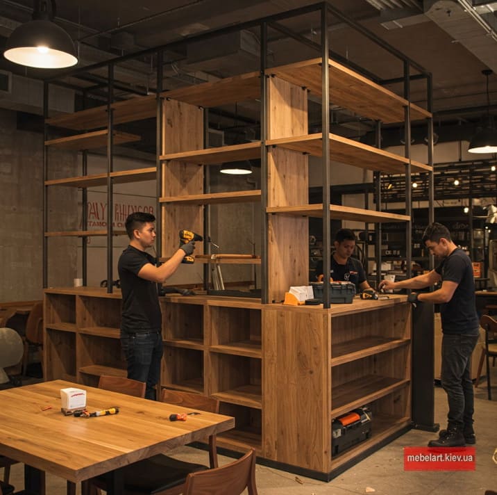 продажа деревянных стеллажей Киев