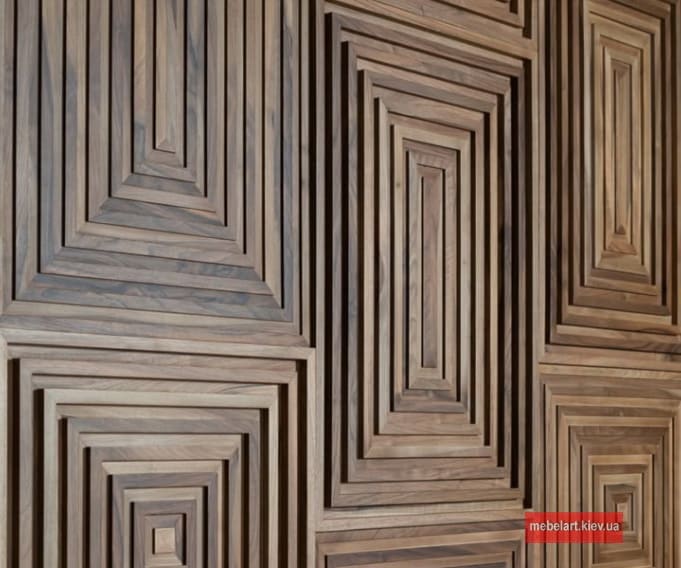 Классические 3D-панели из дерева для интерьера Готовая стена с 3D деревянными панелями в классическом стиле