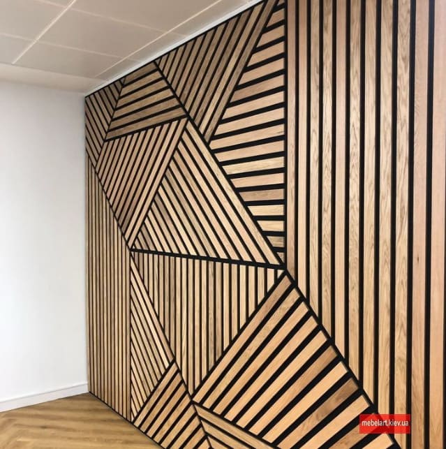 3D-панели в нишах Деревянные 3D панели в нише для акцента