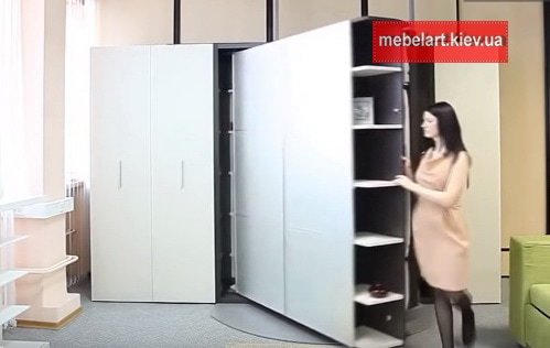 Шафи купе для зонування та економії простору Розсувна шафа-купе трансформер з вбудованим робочим місцем