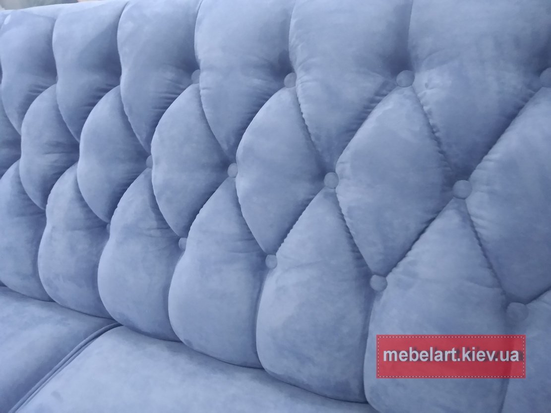 синяя ткань для  изготовления диванов на заказ
