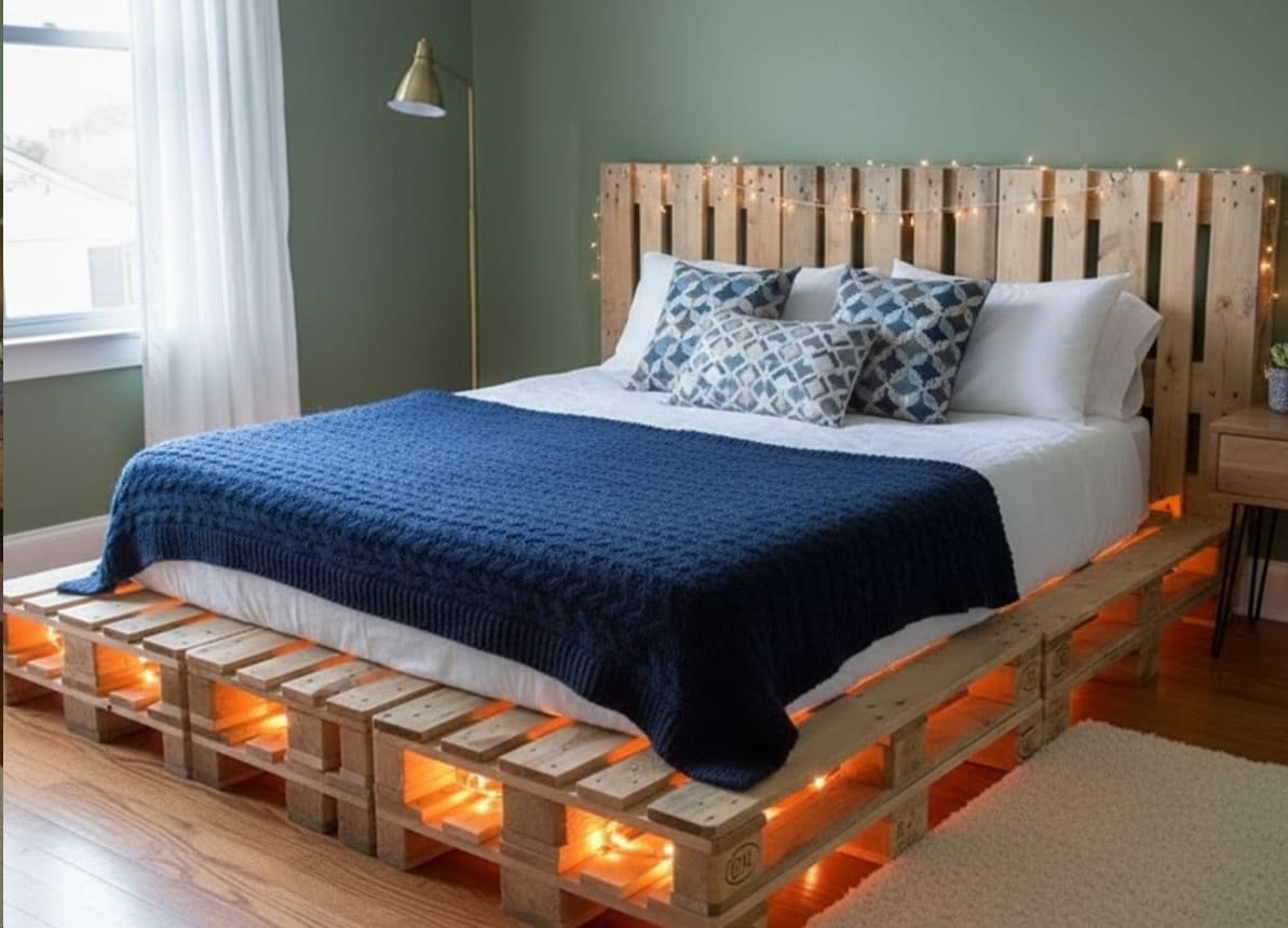 деревянная кровать из поддонов