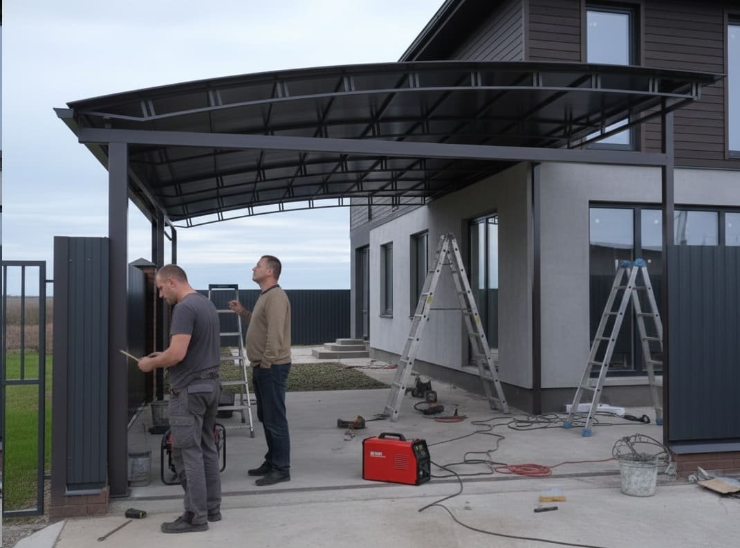 обустройство стоянки для машины