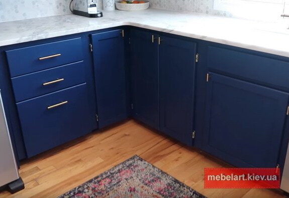 Кухня синего цвета под заказ Киев