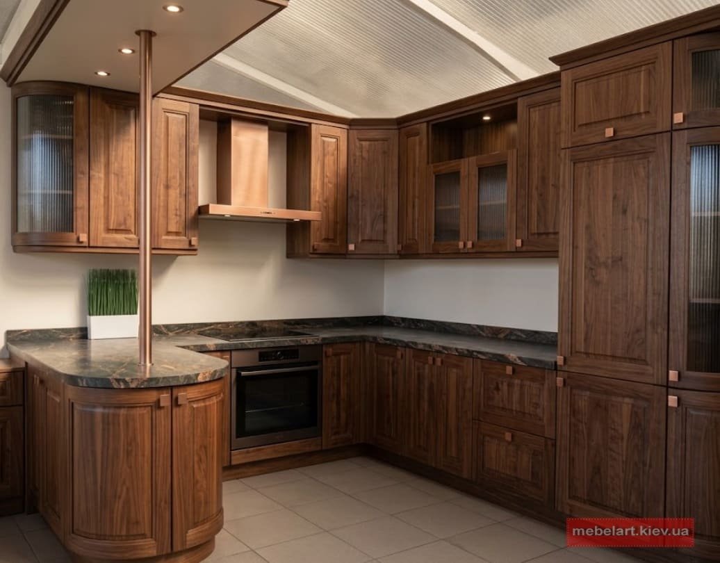 дизайн проєкт дубової кухні