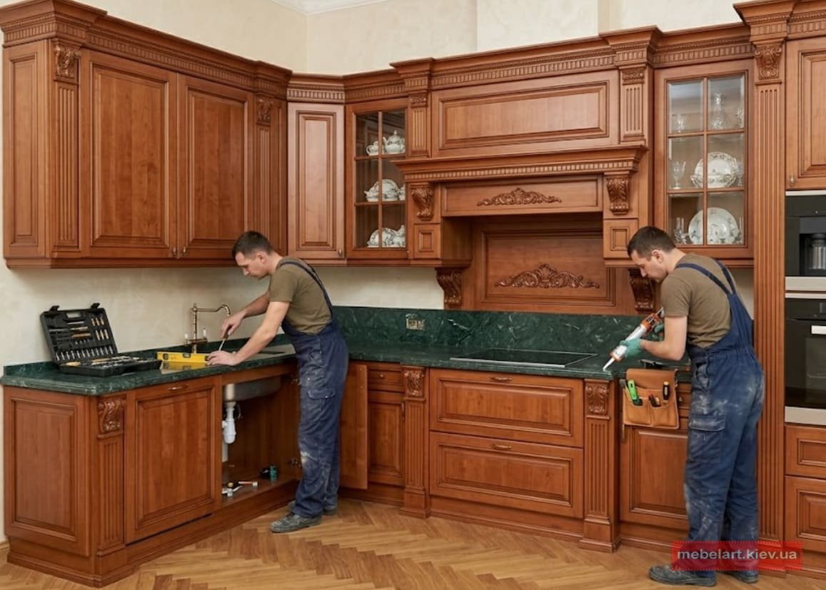 дизайн проєкт кухні з горіха