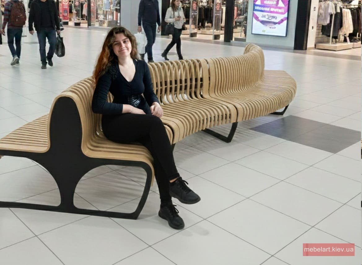 изогнутые скамейки из фанеры