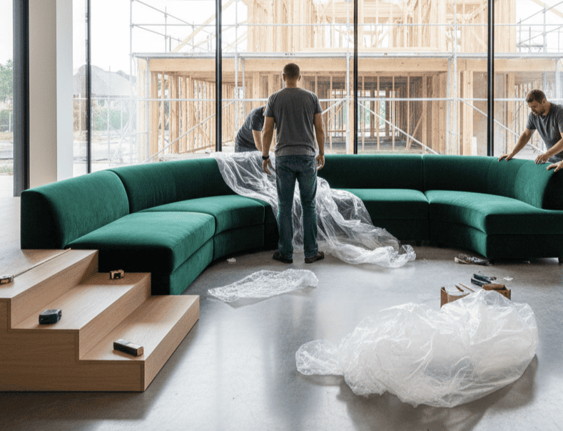 Диван-остров дизайн проэкты фотографии