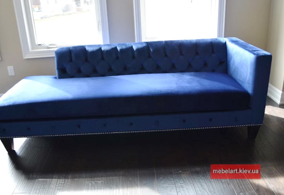 синій прямий диван від дизайнерів Мебеларт