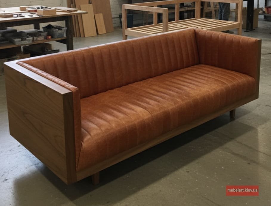 прямой диван  в индустриальном стиле