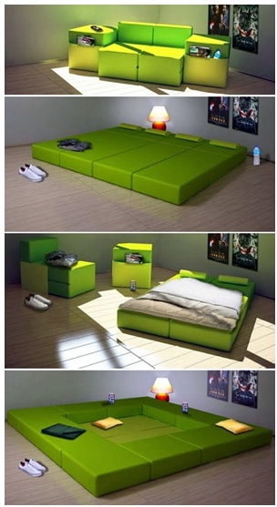зеленый умный диван
