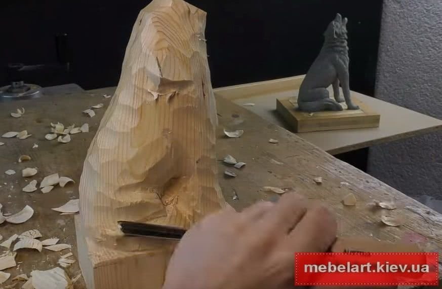 этапы вырезания статуэтки из дерева